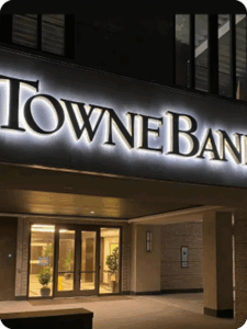 townbank backlit sign